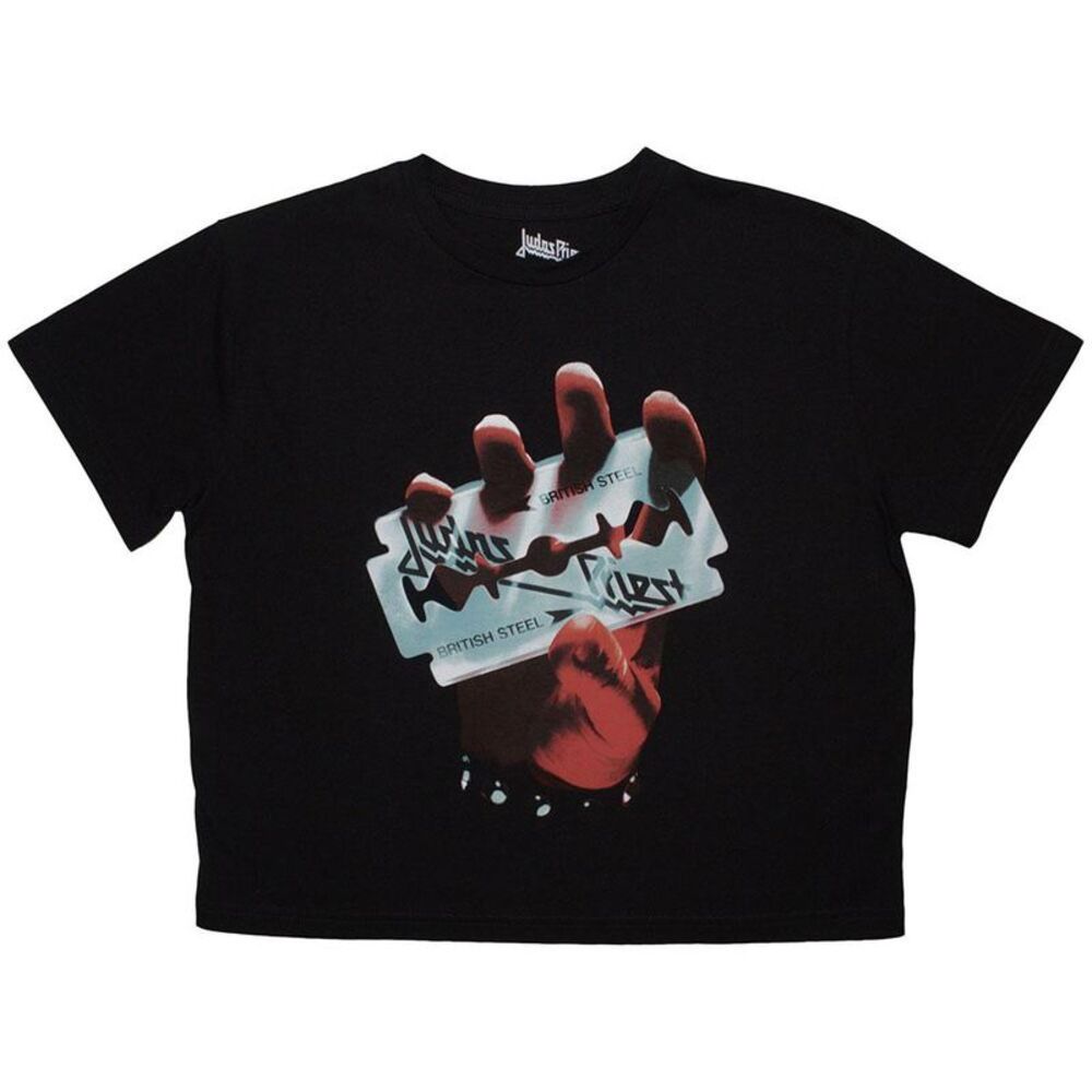 Judas Priest Womens/Ladies British Steel Crop Top / Black